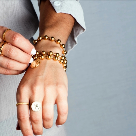 Sterling silver gold plated coin ring - Picture 2 of 3